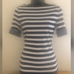 Lauren T-shirt size small blue and white striped
